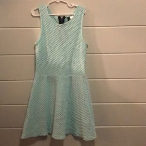 Divided sea foam green textured dress